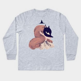 Fox Face Kids Long Sleeve T-Shirt